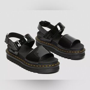 Dr Martens Voss Quad Platform Patent Leather Gladiator Sandals Women US 7 UK 5